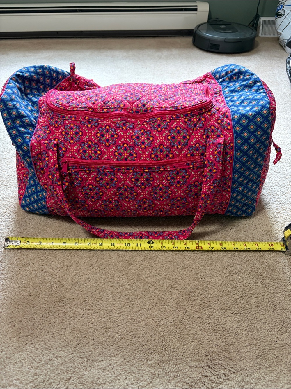 Quilted Pink Patterned Travel Duffel Bag